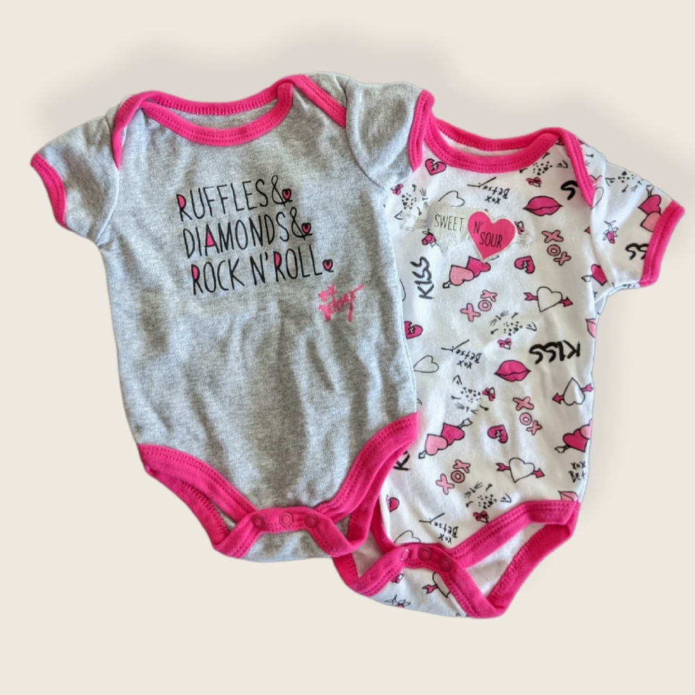 Betsey Johnson 2 short sleeved onesies/bodysuits
